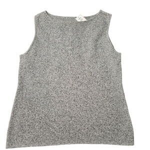 Chicos Design Womens Tank Top Grey Size 3 Linen Blend Pullover Sleeveless